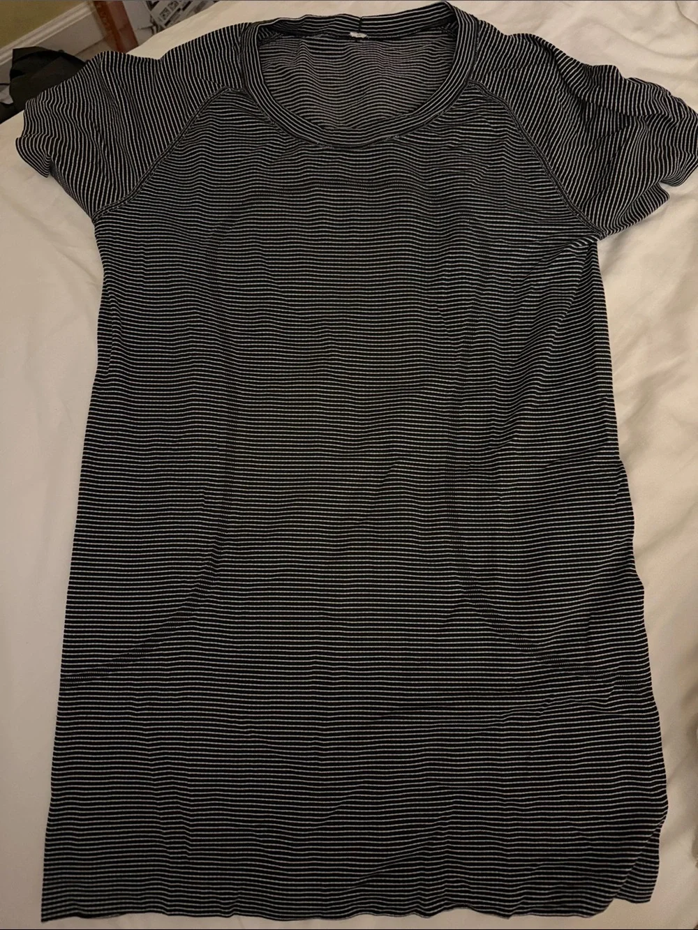 lululemon athletica Black and White Striped Short-Sleeve Top